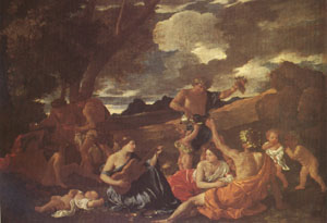 The Andrians Known as the Great Bacchanal with Woman Playing a Lute (mk05)